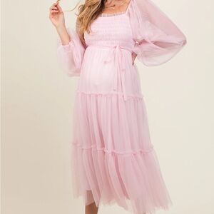 Pinkblush Light Pink Midi Maternity Dress